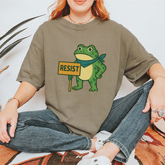 Sign Resist Meme Frog Protest Vintage Soft Unisex T-shirt 