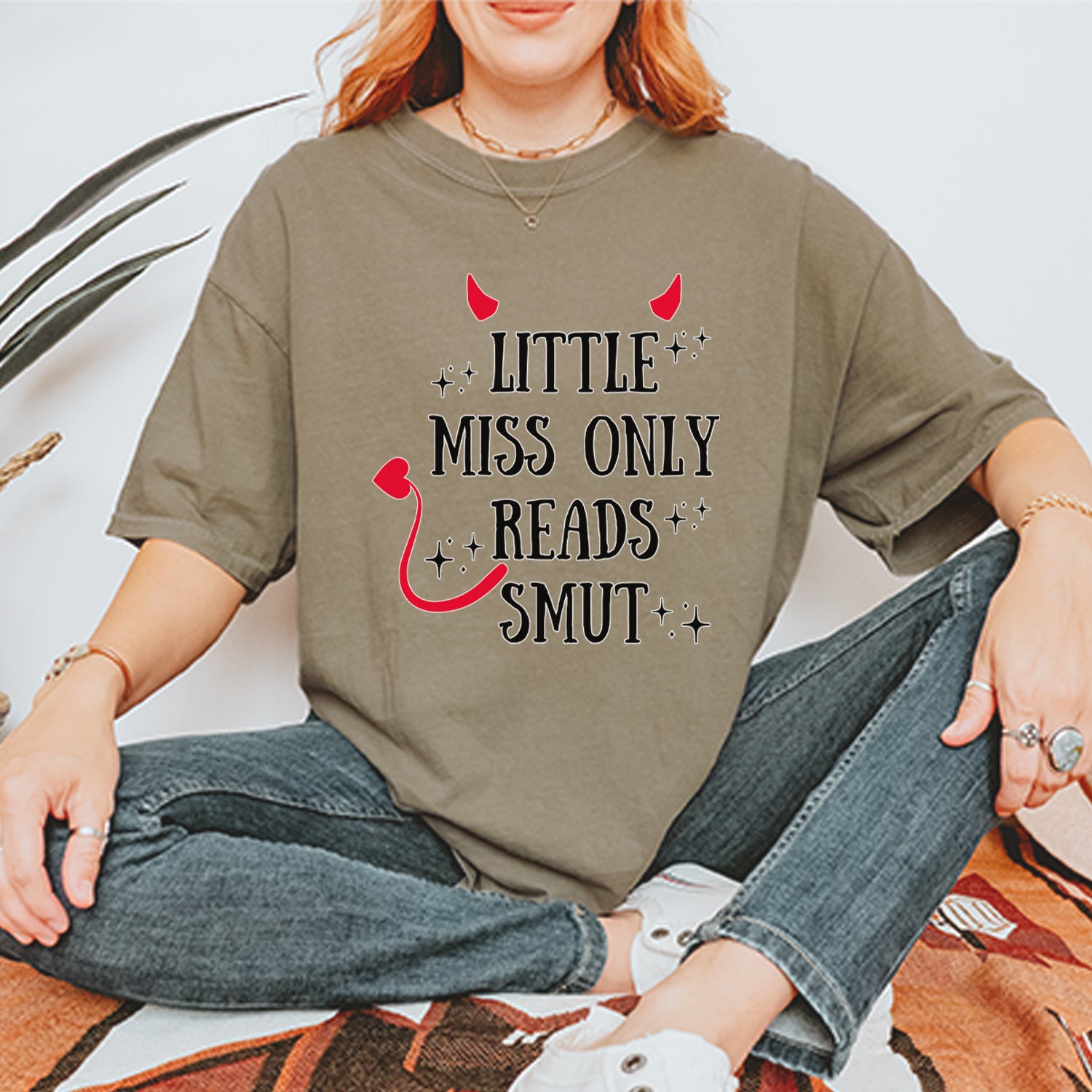 Little Miss Only Reads Smut Devilish Vintage Soft Unisex T-shirt 