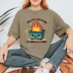 This Little Light of Mine Dumpster Fire Smile Face Vintage Soft Unisex T-shirt 