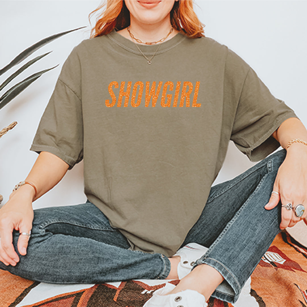 Showgirl Orange Glitter Vintage Soft Unisex T-shirt 