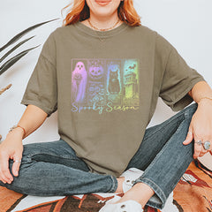 Spooky Season Cute Pastel Halloween Design Vintage Soft Unisex T-shirt 