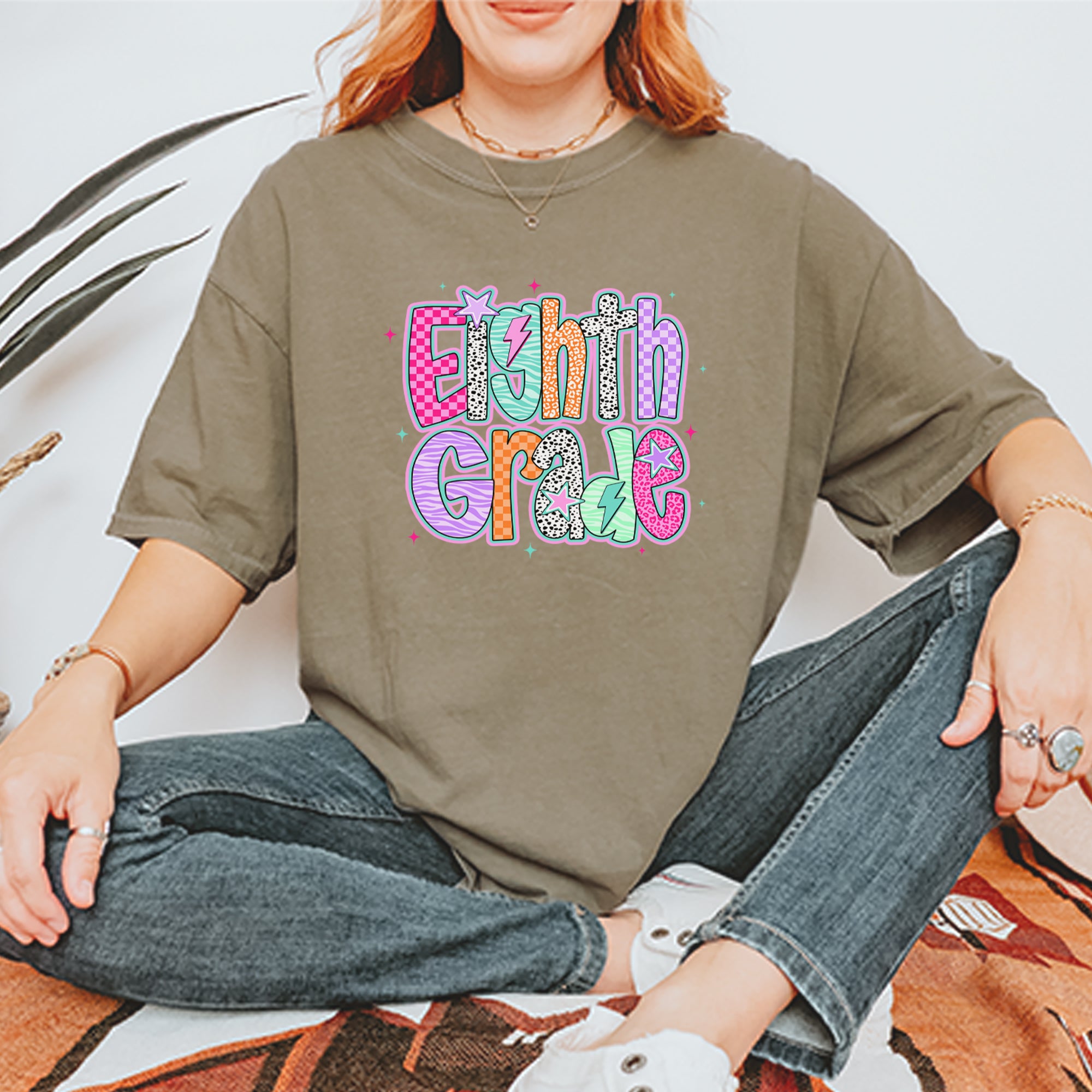 Eighth Grade Energy Colorful Back to School Vintage Soft Unisex T-shirt 