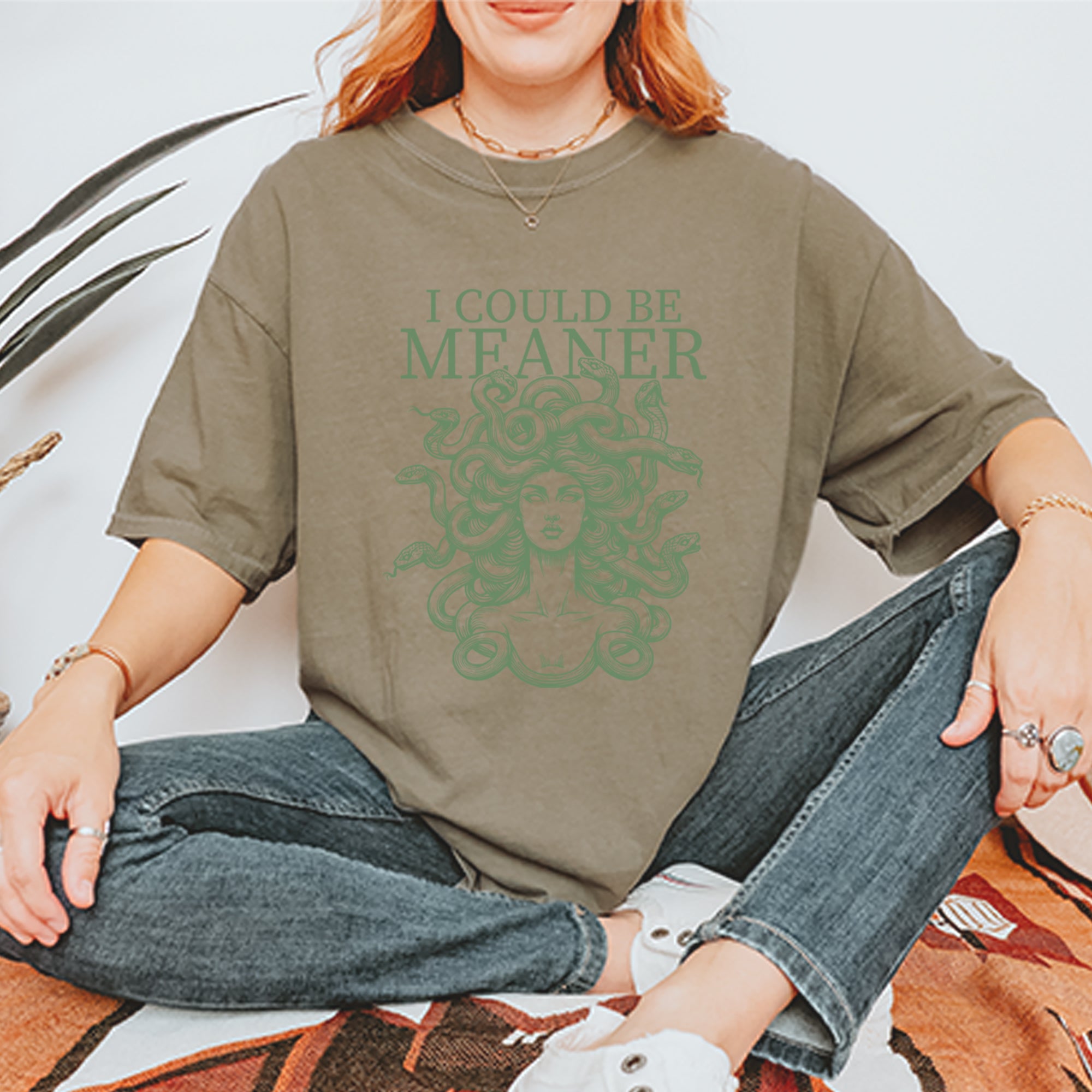 Medusa I Could Be Meaner Vintage Soft Unisex T-shirt 