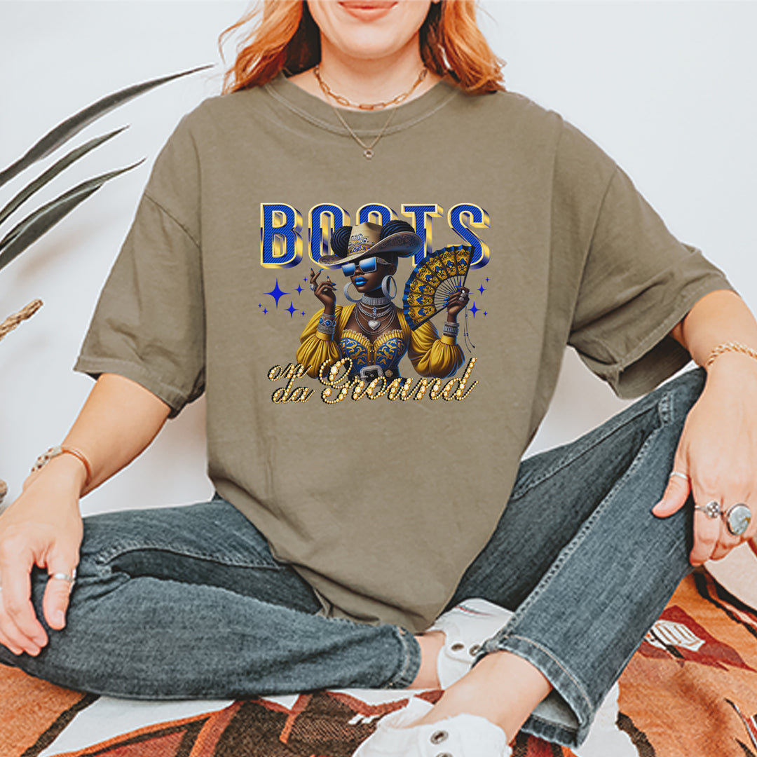 Boots On Da Ground Folding Fan Vintage Soft Unisex T-shirt 