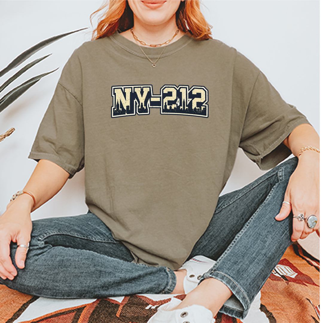 New York City 212 Area Code Skyline  Vintage Soft Unisex T-shirt 