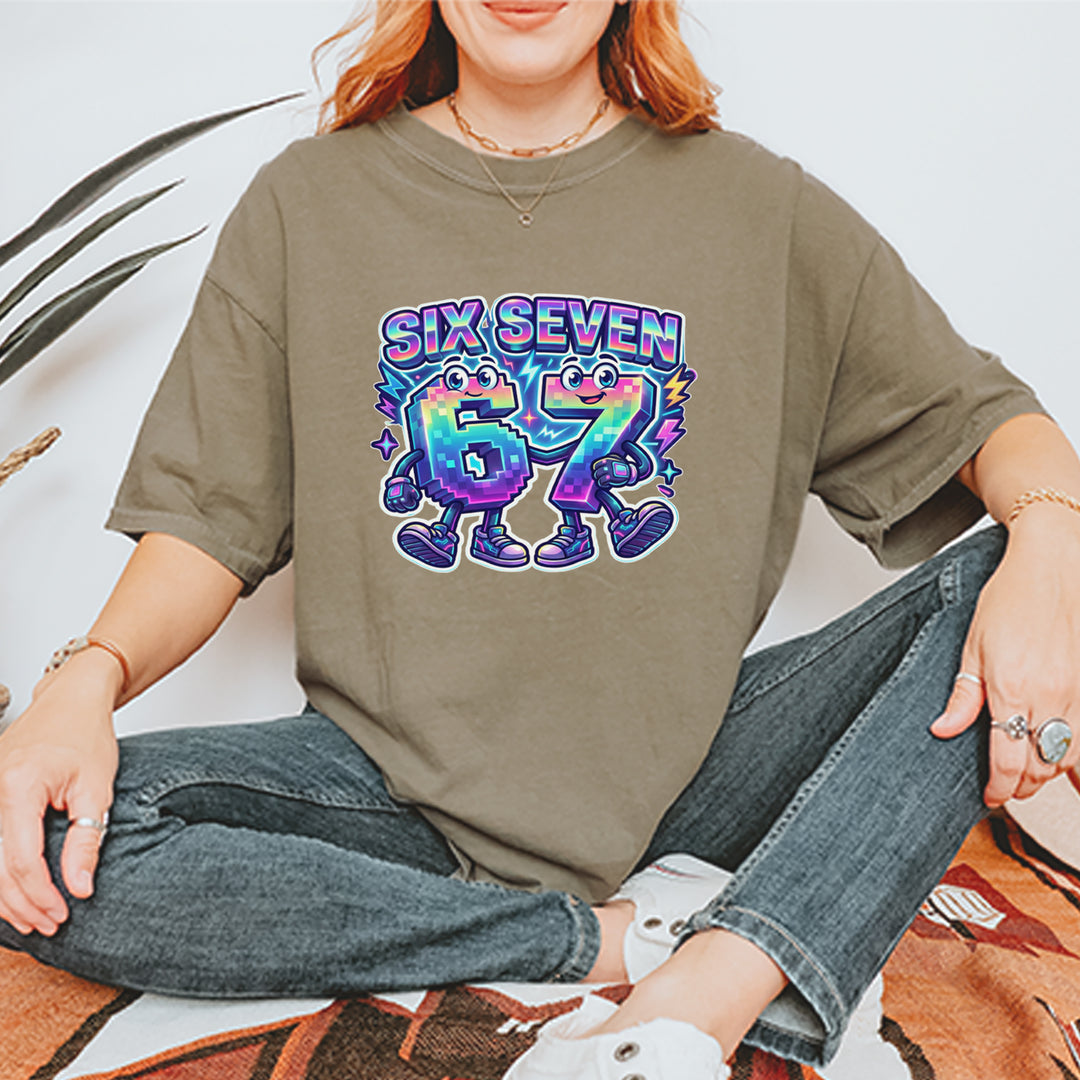 Six Seven 67 Retro Pixel Buddies Vintage Soft Unisex T-shirt 