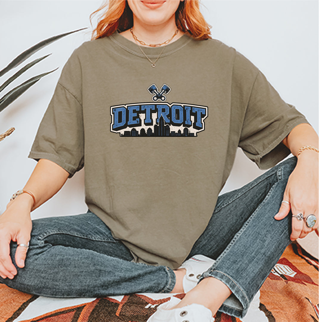 Detroit Motor City Retro Piston Vintage Soft Unisex T-shirt 
