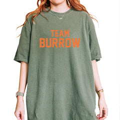Team Burrow Cincinnati Vintage Soft Unisex T-shirt Moss