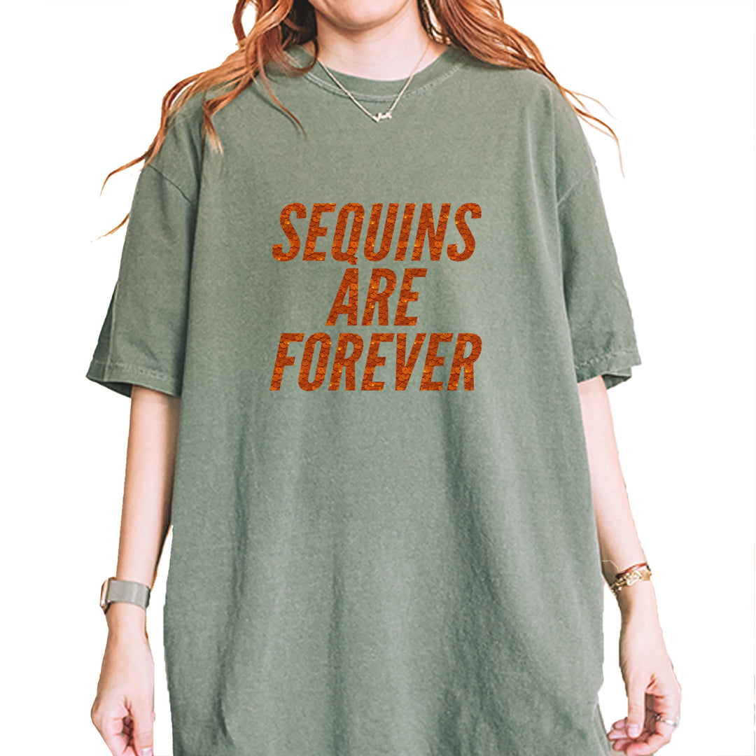 Sequins Are Forever Retro Glam Vintage Soft Unisex T-shirt Moss