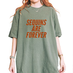 Sequins Are Forever Retro Glam Vintage Soft Unisex T-shirt Moss