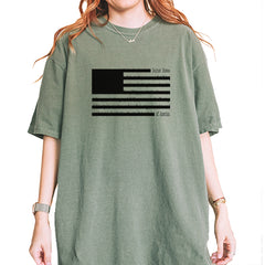 Redacted American Flag Vintage Soft Unisex T-shirt Moss