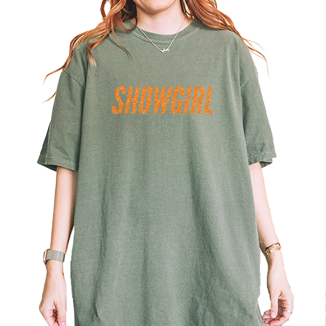 Showgirl Orange Glitter Vintage Soft Unisex T-shirt Moss