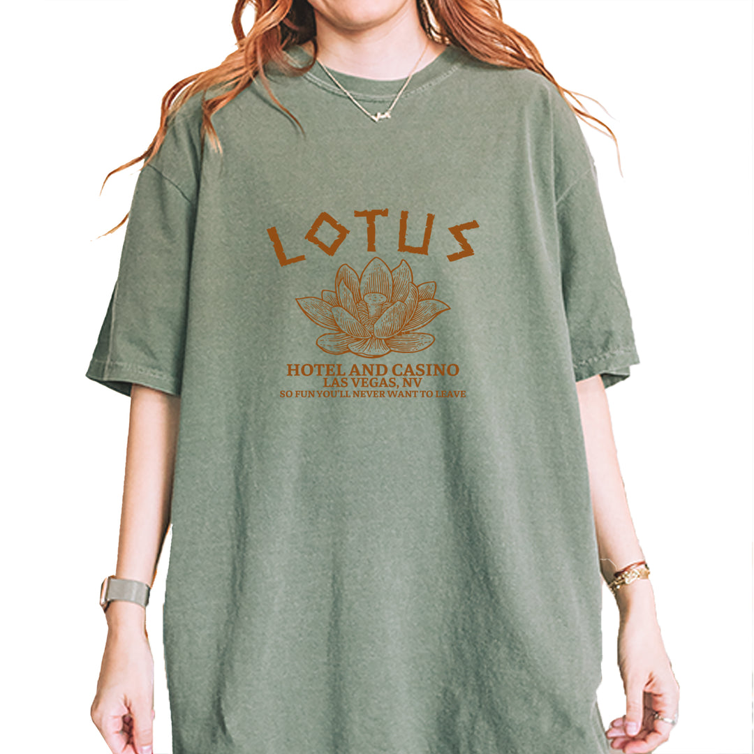 Lotus Hotel and Casino Vintage Soft Unisex T-shirt Moss