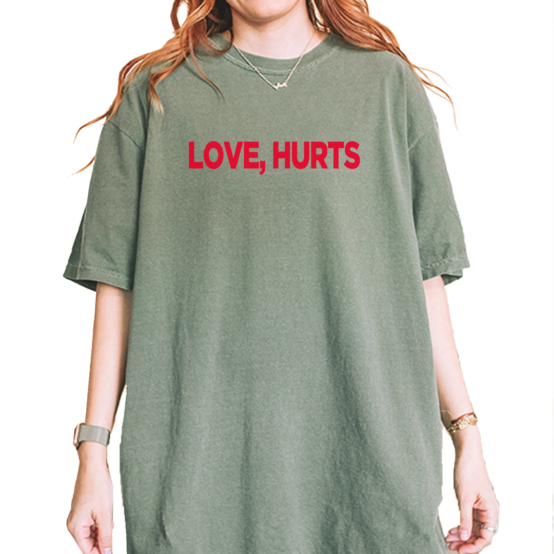 Love Hurts Vintage Soft Unisex T-shirt Moss