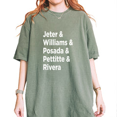 Jeter & Williams & Posada & Pettitte & Rivera Vintage Soft Unisex T-shirt Moss