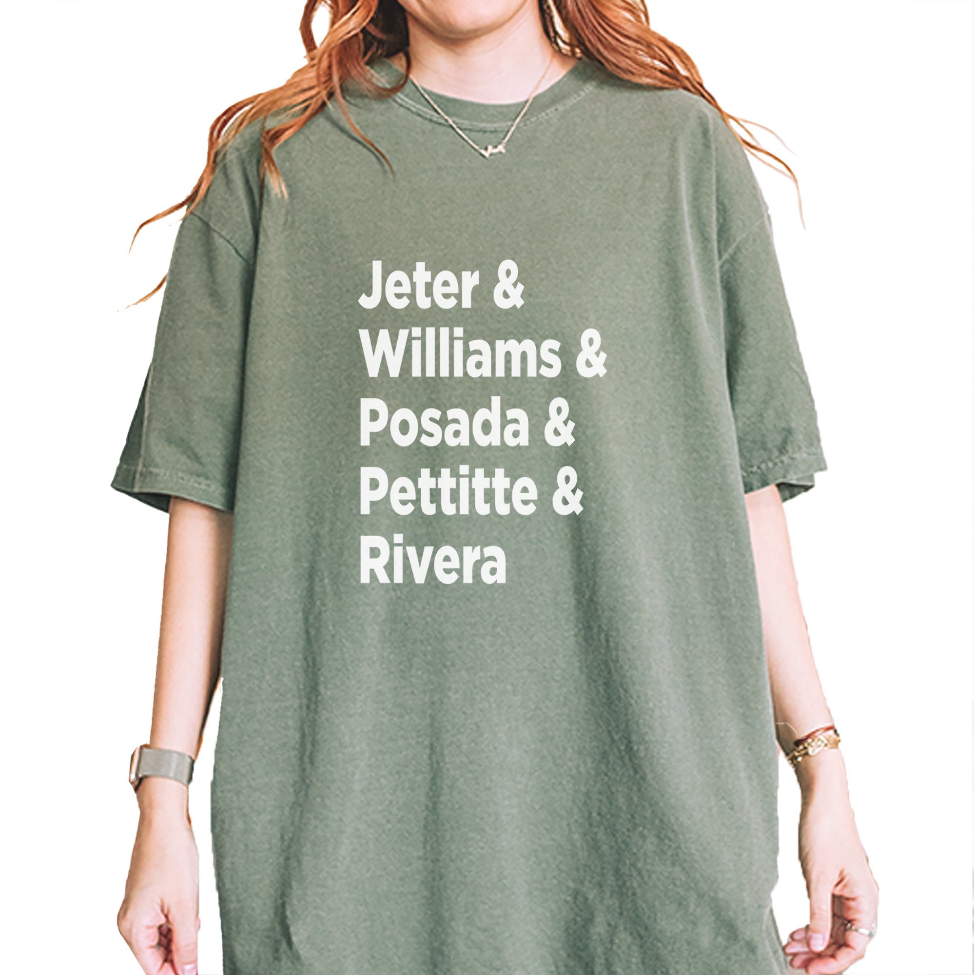 Jeter & Williams & Posada & Pettitte & Rivera Vintage Soft Unisex T-shirt Moss