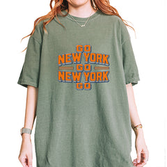 Go New York Go Basketball Vintage Soft Unisex T-shirt Moss