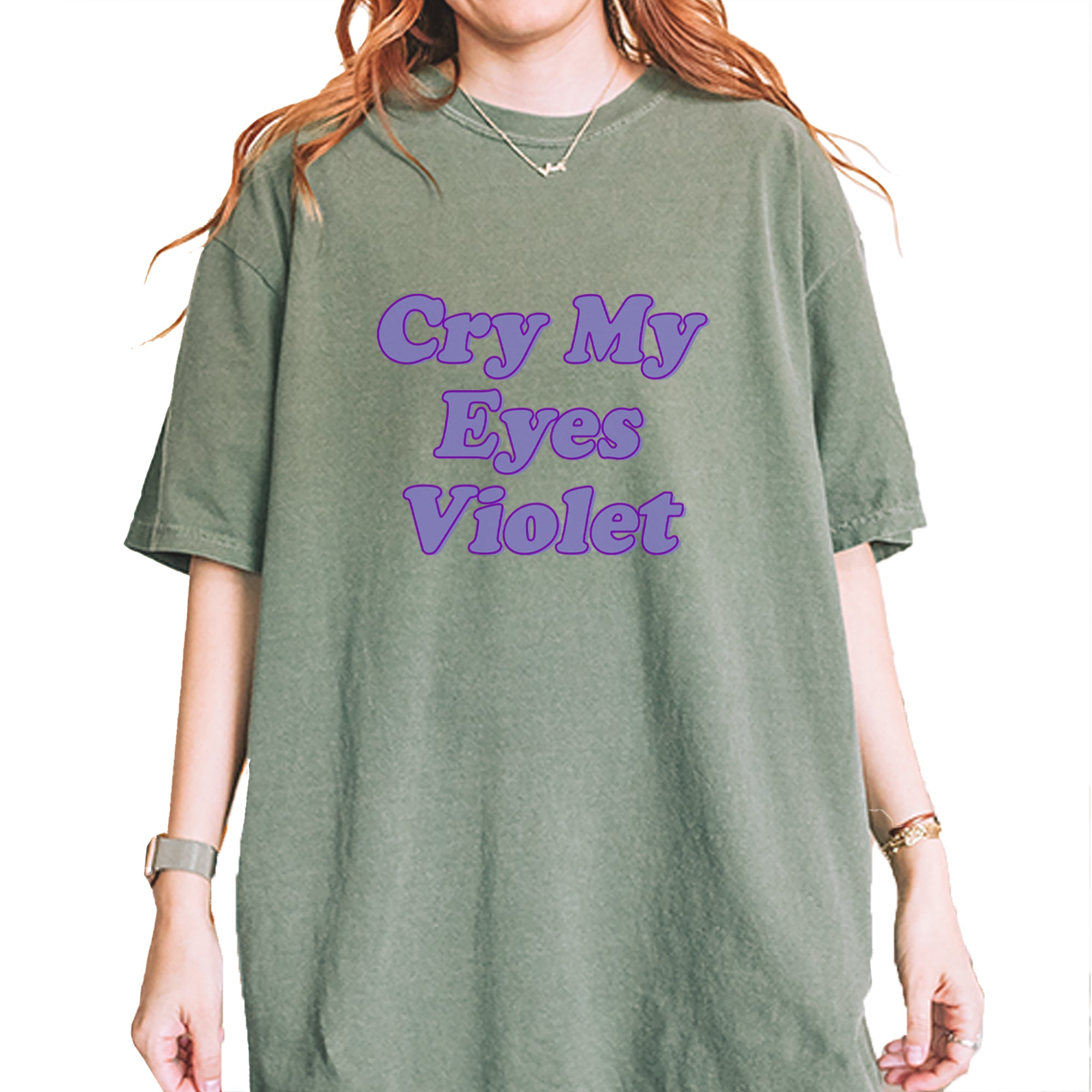 Cry My Eyes Violet Drama Queen Vintage Soft Unisex T-shirt Moss