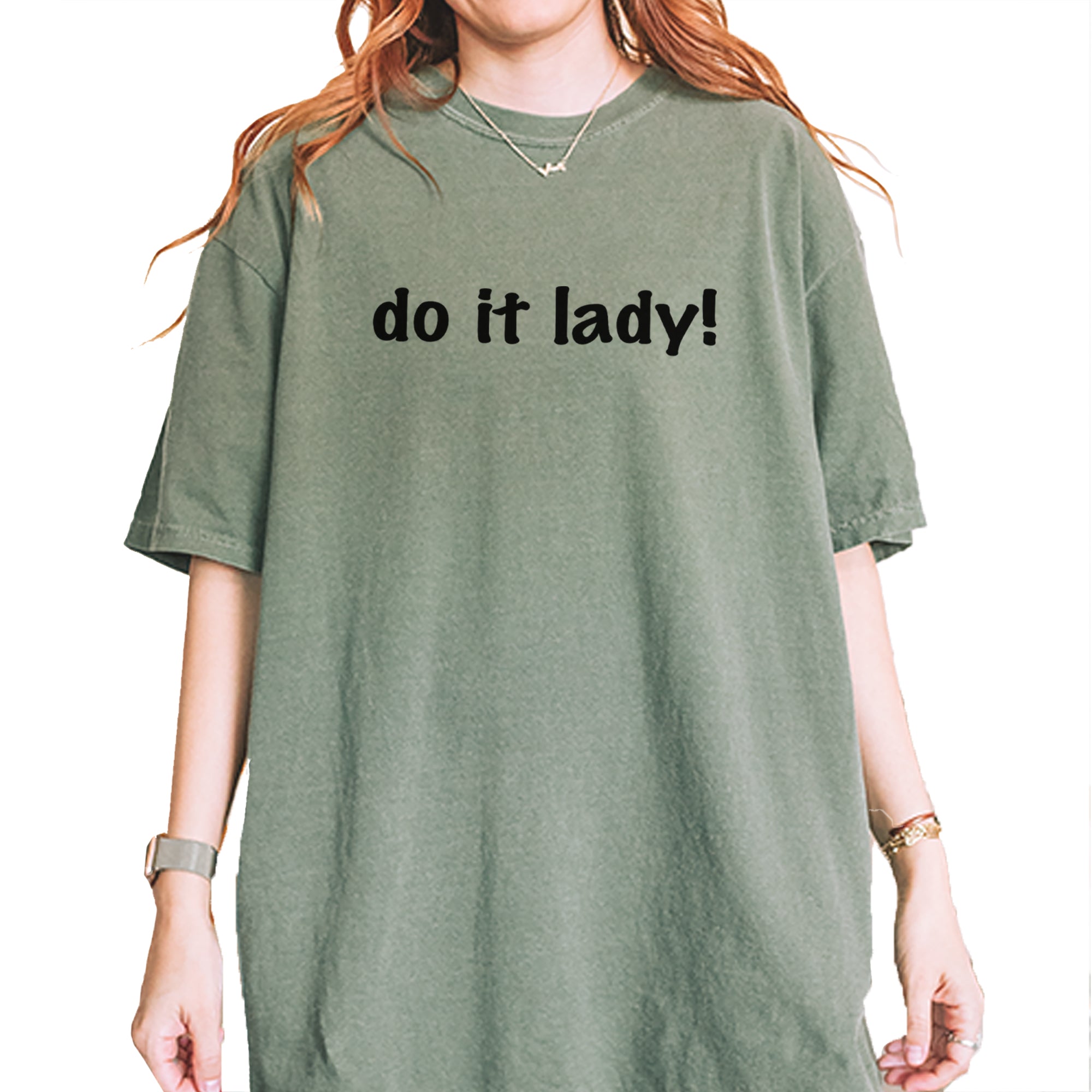 Do It Lady Viral Meme Vintage Soft Unisex T-shirt Moss