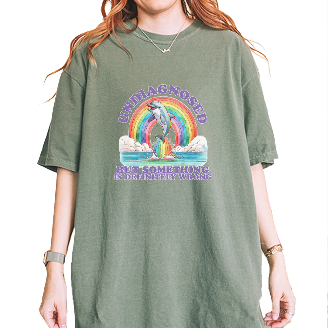 Undiagnosed But Something Is Definitely Wrong Vintage Soft Unisex T-shirt Moss