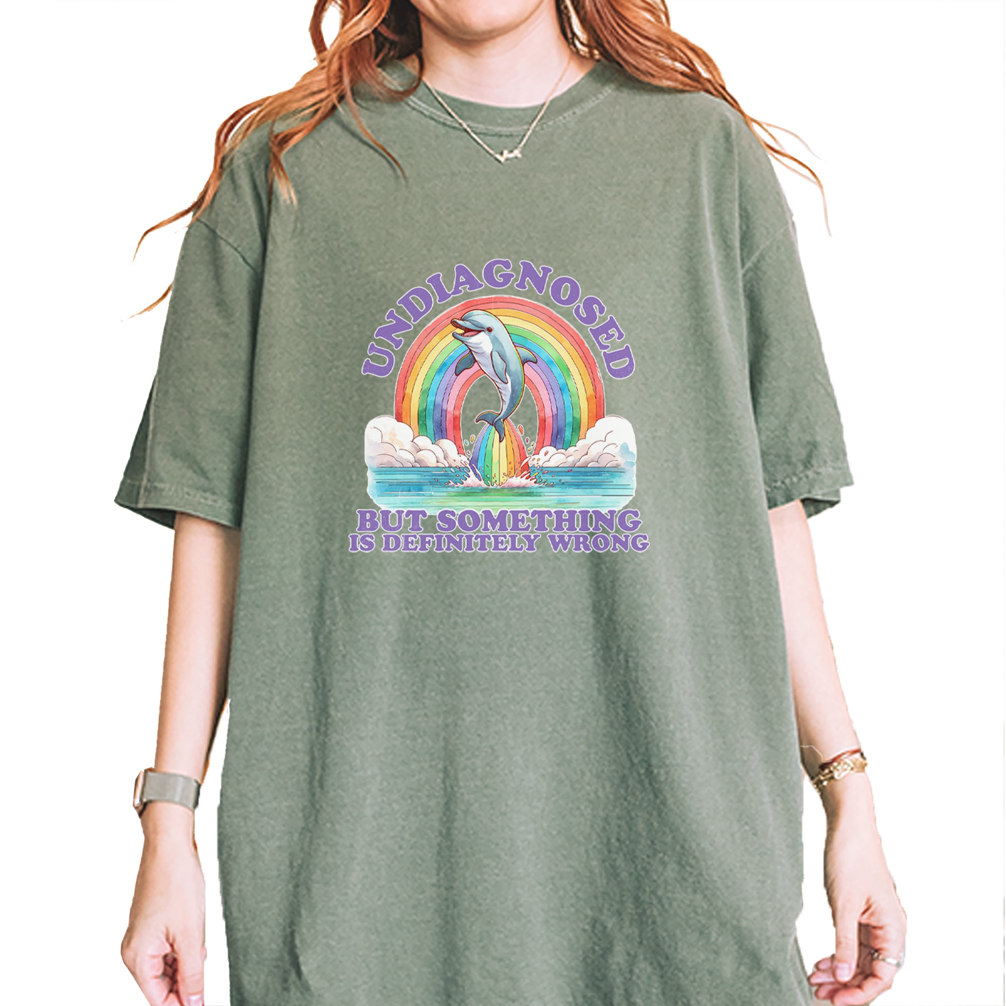 Undiagnosed But Something Is Definitely Wrong Vintage Soft Unisex T-shirt Moss
