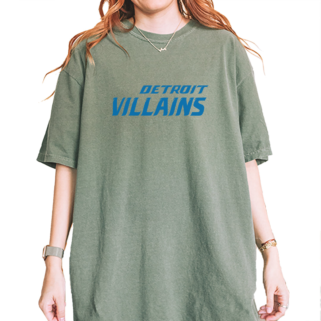 Detroit Villains Grit Football Vintage Soft Unisex T-shirt Moss