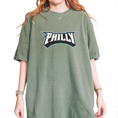 Philly Bold Block Throwback Vintage Soft Unisex T-shirt Moss