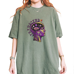 Psychedelic Cosmic Mushroom Head Vintage Soft Unisex T-shirt Moss
