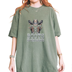 Boots On The Ground Bling Vintage Soft Unisex T-shirt Moss