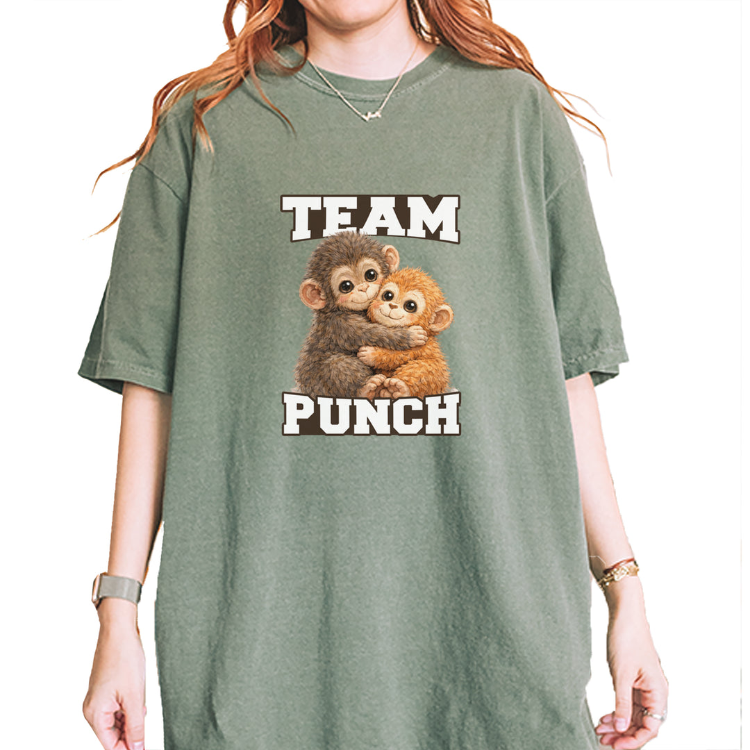 Team Punch Panchi-kun Monkey Vintage Soft Unisex T-shirt Moss