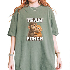 Team Punch Panchi-kun Monkey Vintage Soft Unisex T-shirt Moss