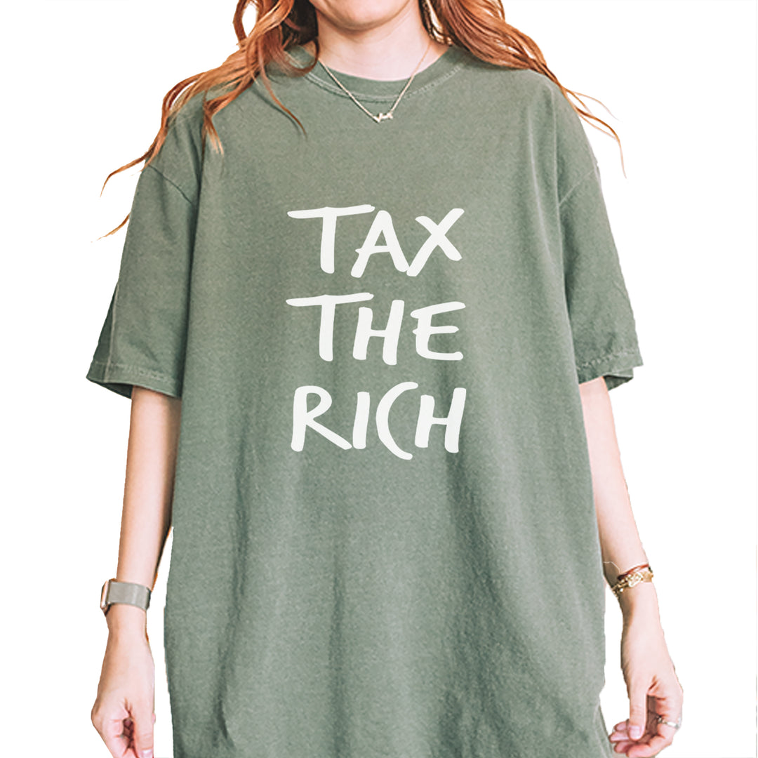 Tax the Rich Protest Wealth Inequality Vintage Soft Unisex T-shirt Moss
