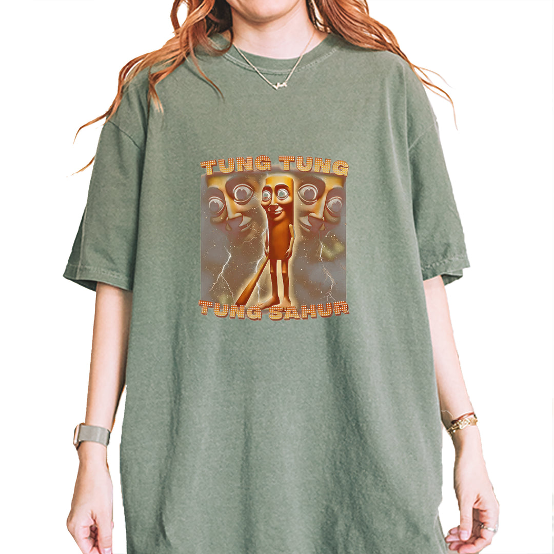 Tung Tung Tung Sahur Enforcer Vintage Soft Unisex T-shirt Moss