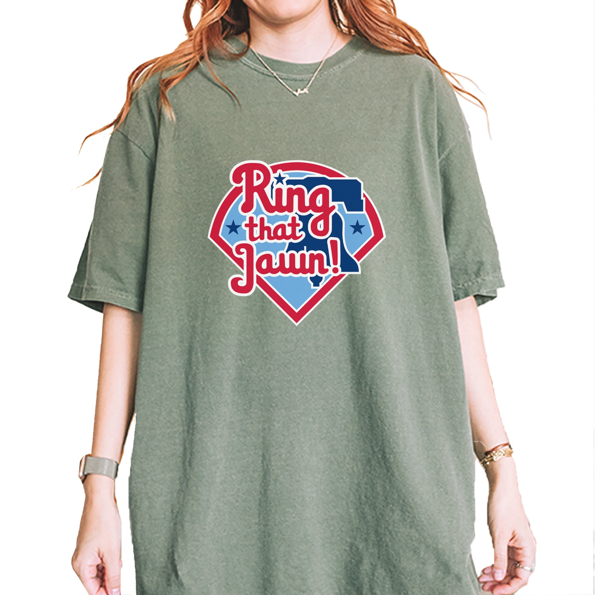 Ring That Jawn Philly Baseball Vintage Soft Unisex T-shirt Moss