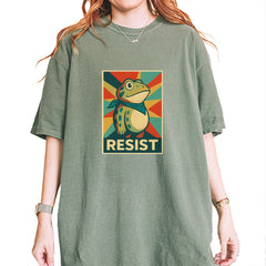 Resist Portland Protest Frog Vintage Soft Unisex T-shirt Moss