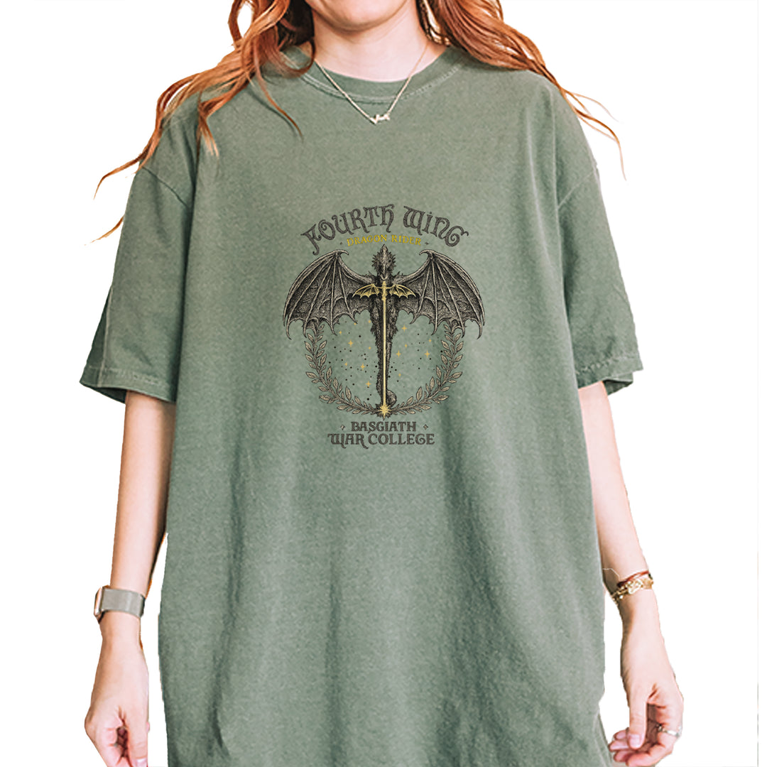 Fourth Wing Dragon Rider Vintage Basgiath War College Vintage Soft Unisex T-shirt Moss