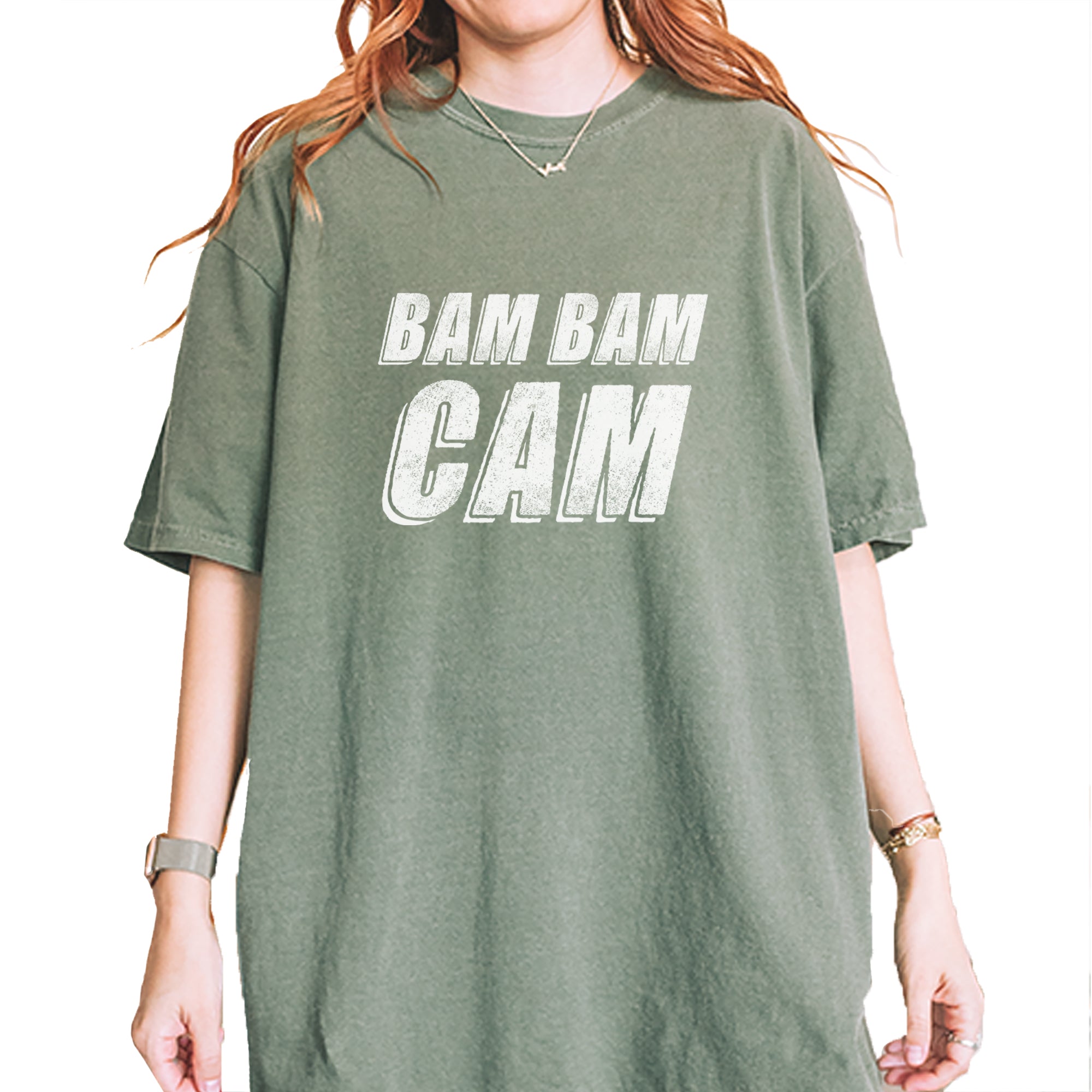Bam Bam Cam Vintage Soft Unisex T-shirt Moss