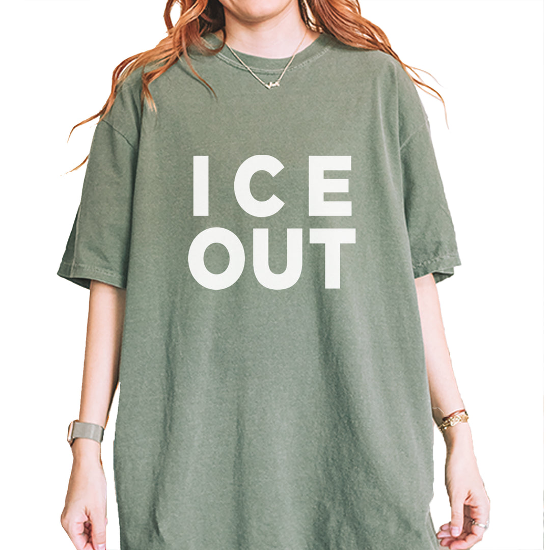 Ice Out Protest Vintage Soft Unisex T-shirt Moss