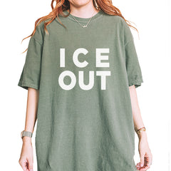 Ice Out Protest Vintage Soft Unisex T-shirt Moss