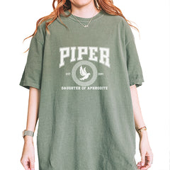 Piper Daughter of Aphrodite Rebel Heart Vintage Soft Unisex T-shirt Moss