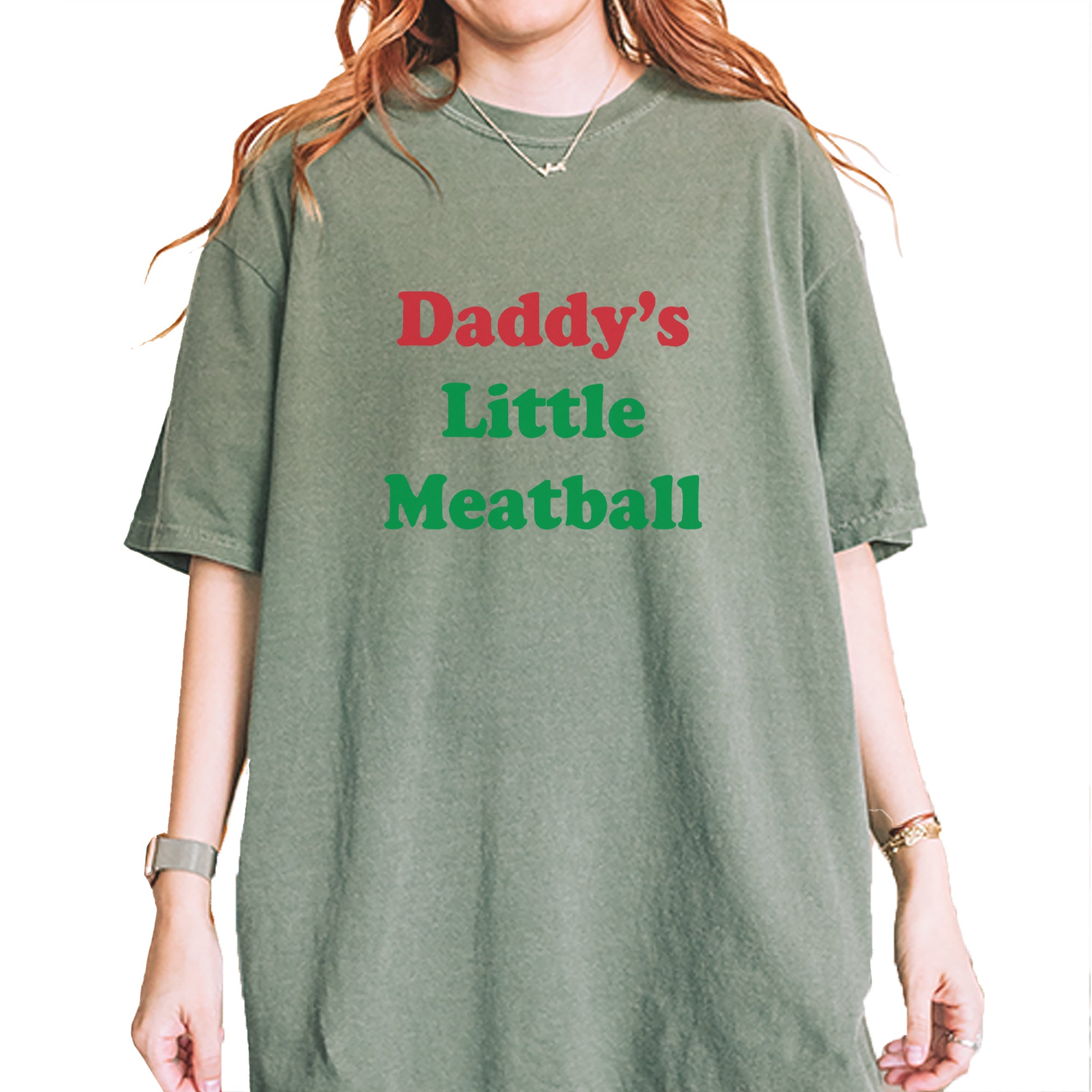 Daddy's Little Meatball Love Island Vintage Soft Unisex T-shirt Moss