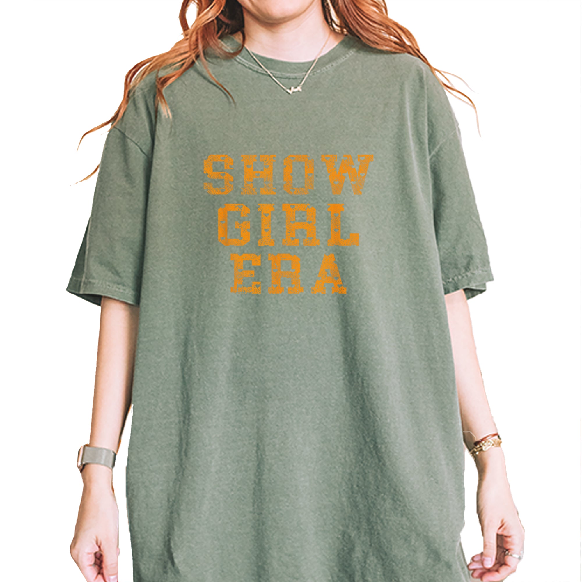 Vintage Showgirl Era Heart Vintage Soft Unisex T-shirt Moss