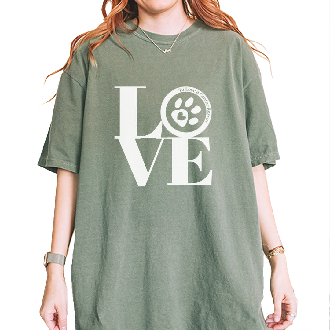 TLC LOVE Dog Rescue Vintage Soft Unisex T-shirt Moss