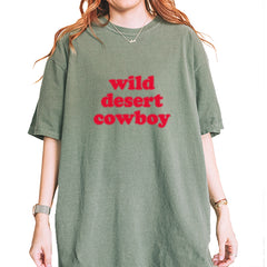 Wild Desert Cowboy Country Vintage Soft Unisex T-shirt Moss