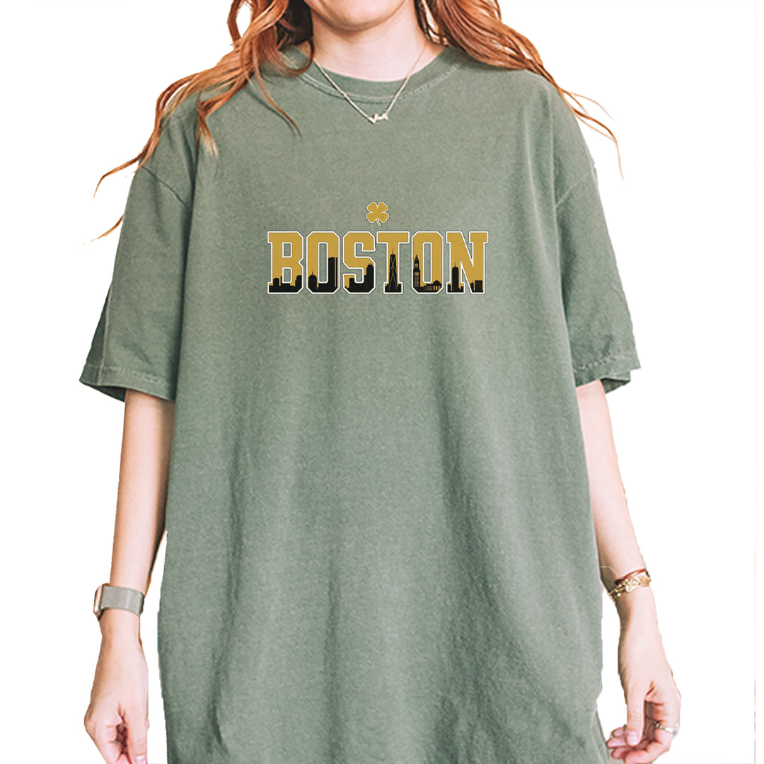 Boston City Pride Irish Vintage Soft Unisex T-shirt Moss