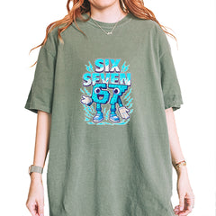67 Brainrot Meme Slang Vintage Soft Unisex T-shirt Moss