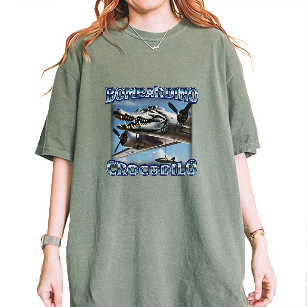 Bombardino Crocodilo Brainrot Vintage Soft Unisex T-shirt Moss