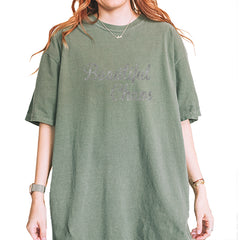 Beautiful Chaos Glitter Music Festival Vintage Soft Unisex T-shirt Moss