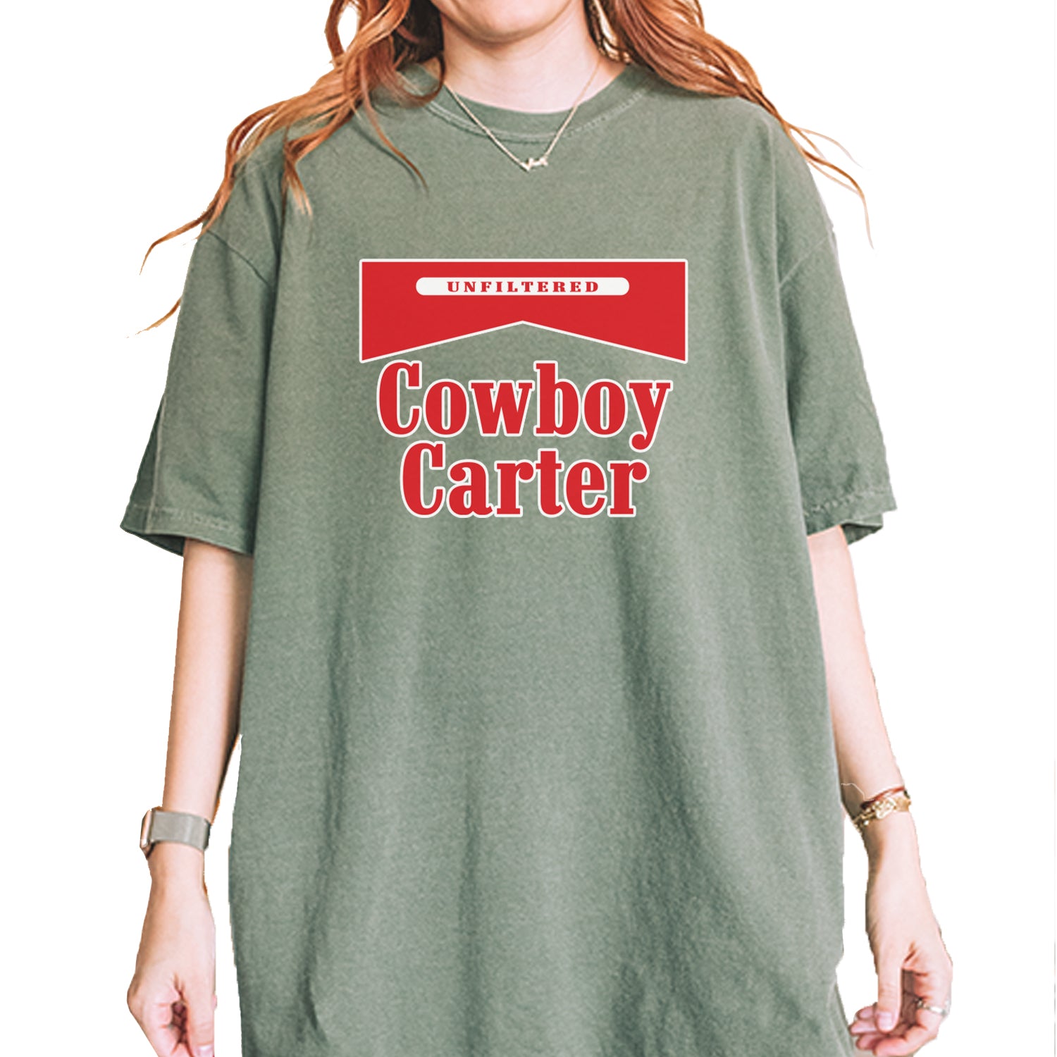 Cowboy Karter Country Act Two Vintage Soft Unisex T-shirt Moss