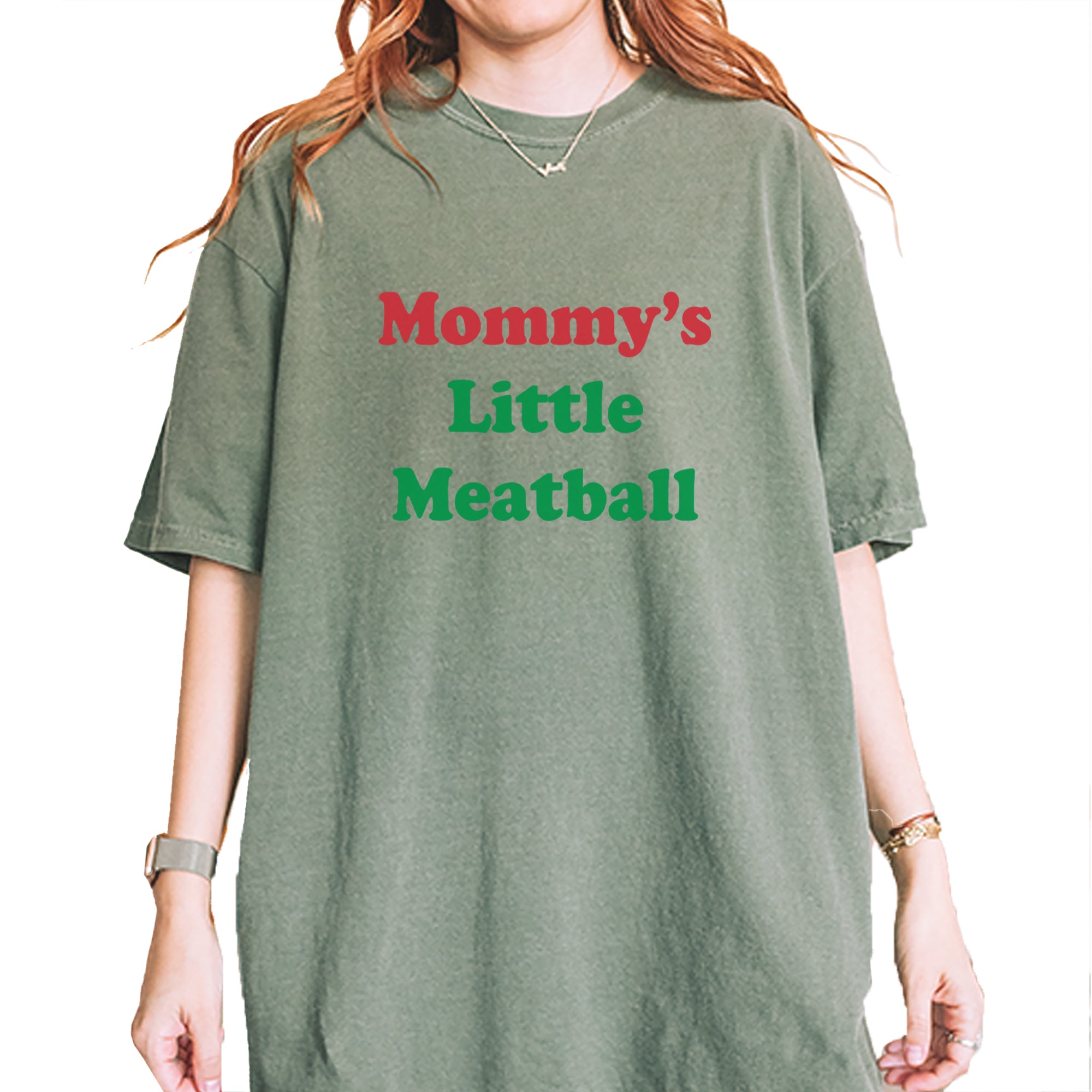 Mommy's Little Meatball Love Island Vintage Soft Unisex T-shirt Moss